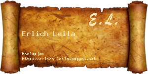 Erlich Leila névjegykártya